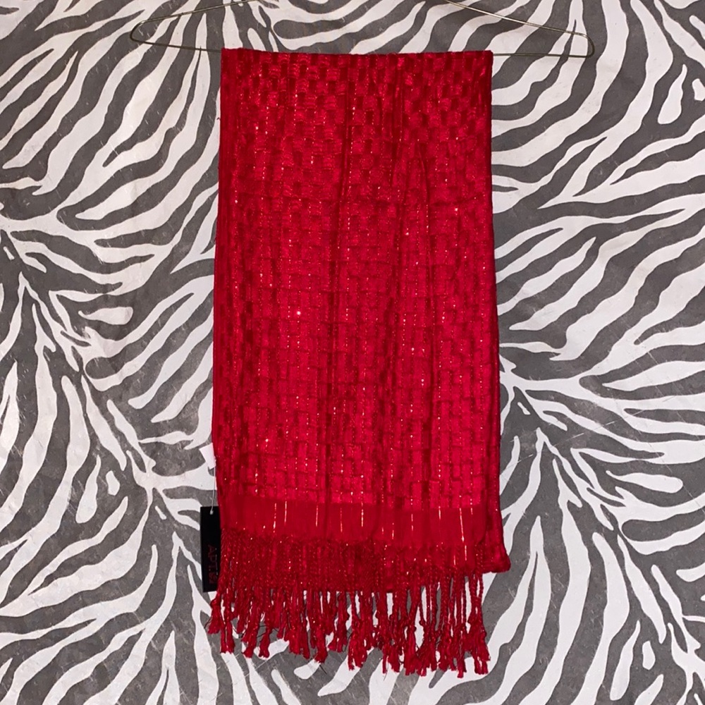 NWT Red Tassel Scarf